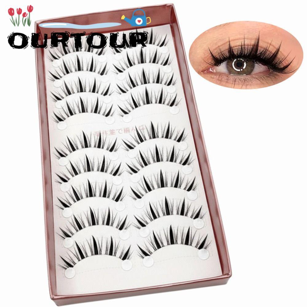 URTOUR Manga Lashes, Wispy Strip Soft Eyes Lashes, Hot Anime Natural Long Fake Lashes Eye Makeup