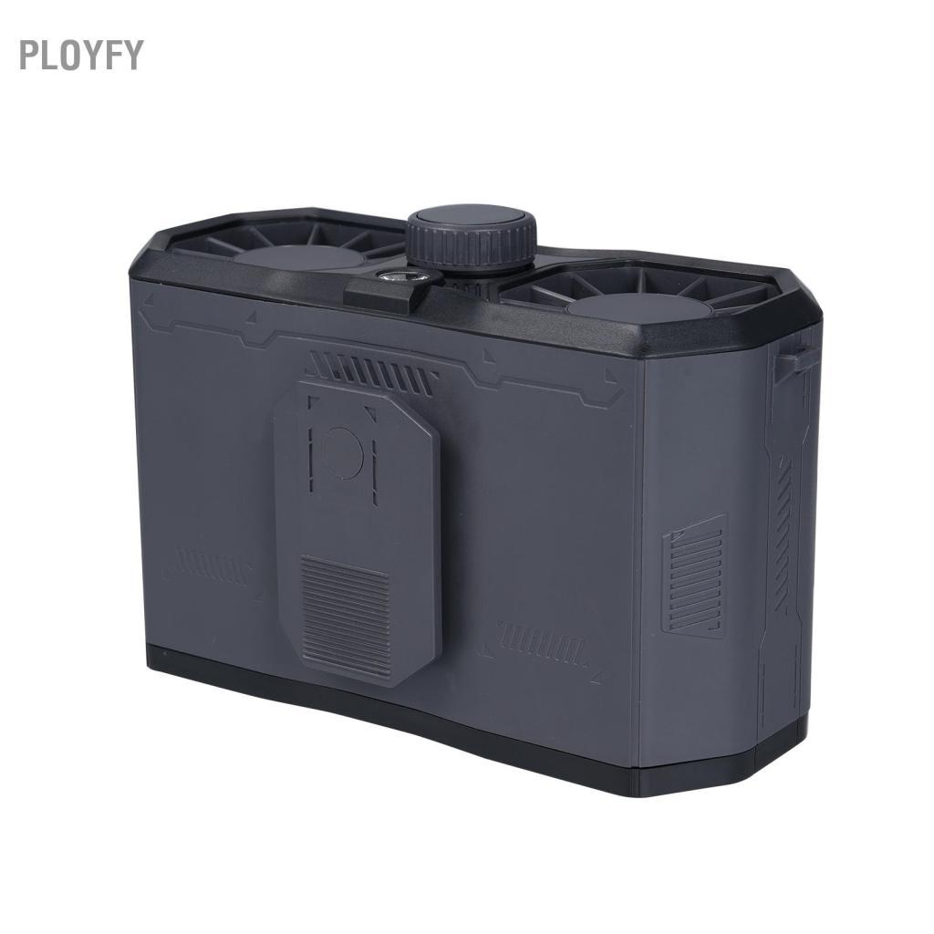 Ployfy กลางแจ้ง Dual Vent เอวพัดลมแบบพกพาคอพร้อมไฟฉายฉุกเฉิน 15000mAh คลิปแบบชาร์จไฟได้ 15000RPM ควา