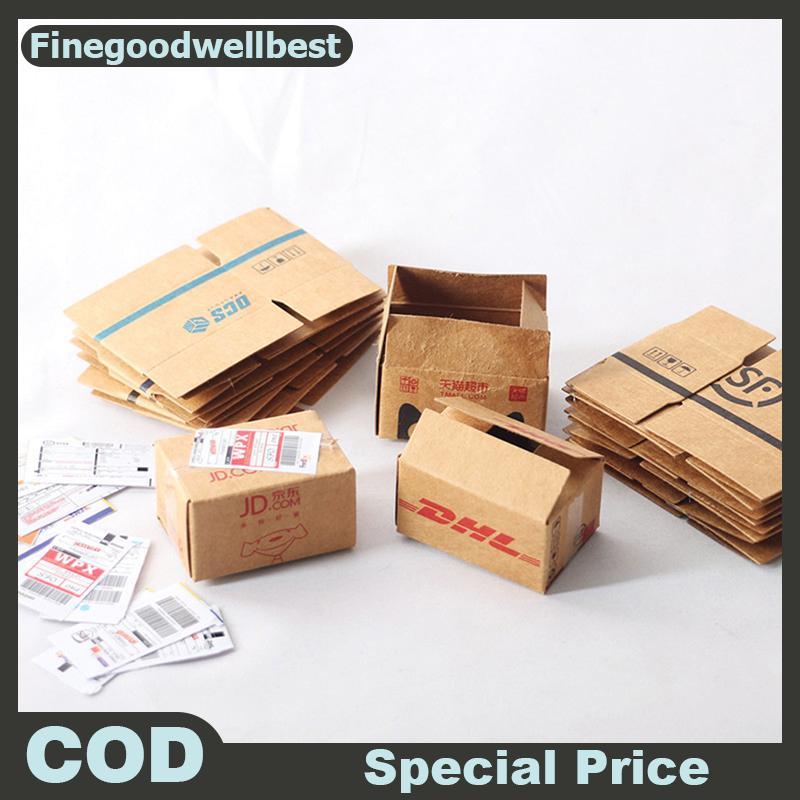 FBTH 1Set Mini Carton Express Carton 1:12 Dollhouse Miniature Express Box Decor ของเล่นร้อน