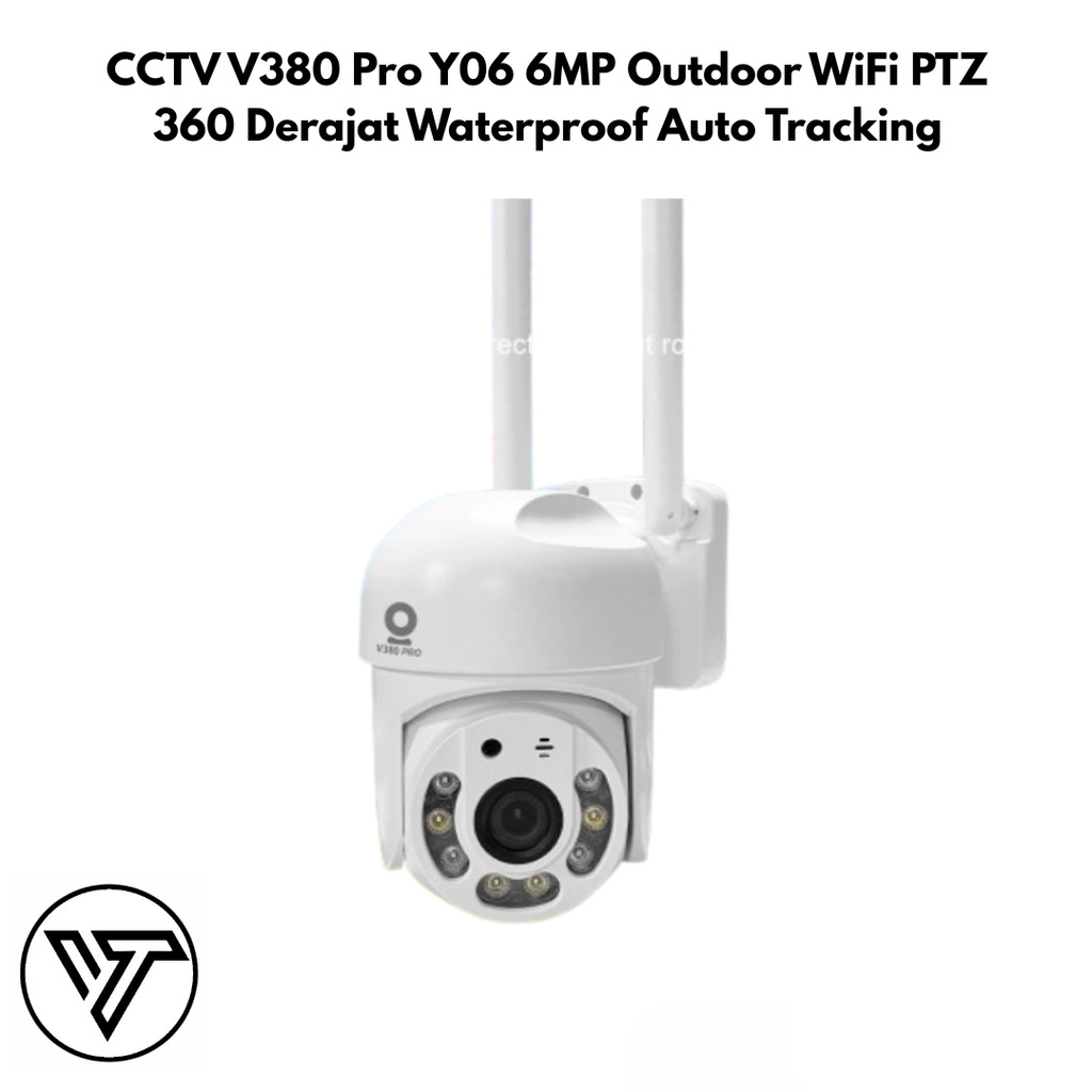 กล้องวงจรปิด V380 Pro Y06 6MP Outdoor WiFi PTZ 360 องศากันน้ําการติดตามอัตโนมัติ