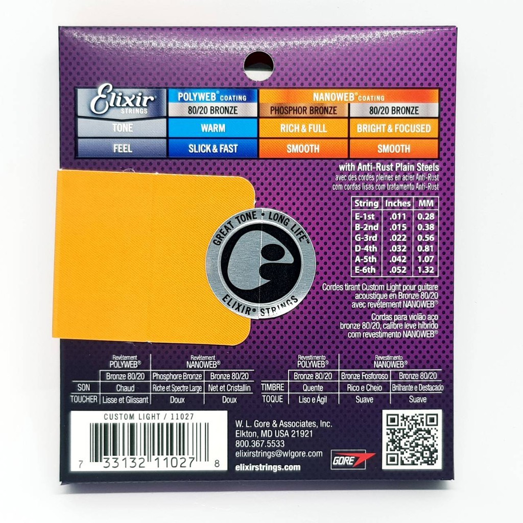 ของแท้ 100% สายกีต้าร์โปร่ง Elixir 80/20 BRONZE สายเคลือบ ACOUSTIC 80/20 BRONZE WITH NANOWEB COATING สายกีต้าร์ ราคา ถูกที่สุด ดีลบีเคเค แกลเลอรีภาพที่ 8