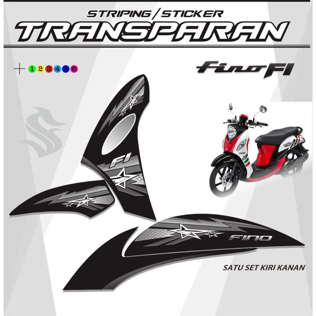 เสายึดราง TRANSPARENT FINO FI สติ๊กเกอร์มอเตอร์ไซค์ สติ๊กเกอร์ติดผนังด้านหลัง