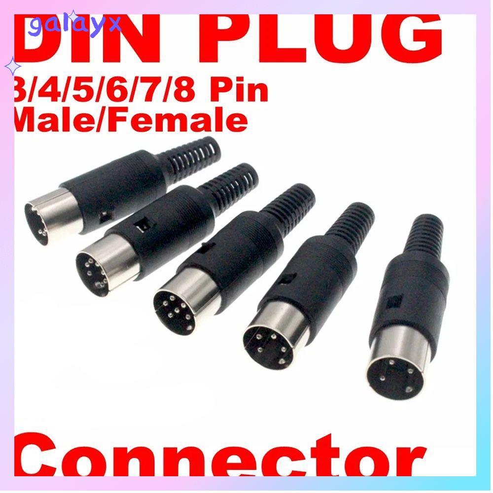 GALAYX Audio AV Connector Adapter, สายเคเบิลแชสซี 3pin 4pin 5pin 6pin 7pin 8 Pin DIN ชายหญิงปลั๊ก, D