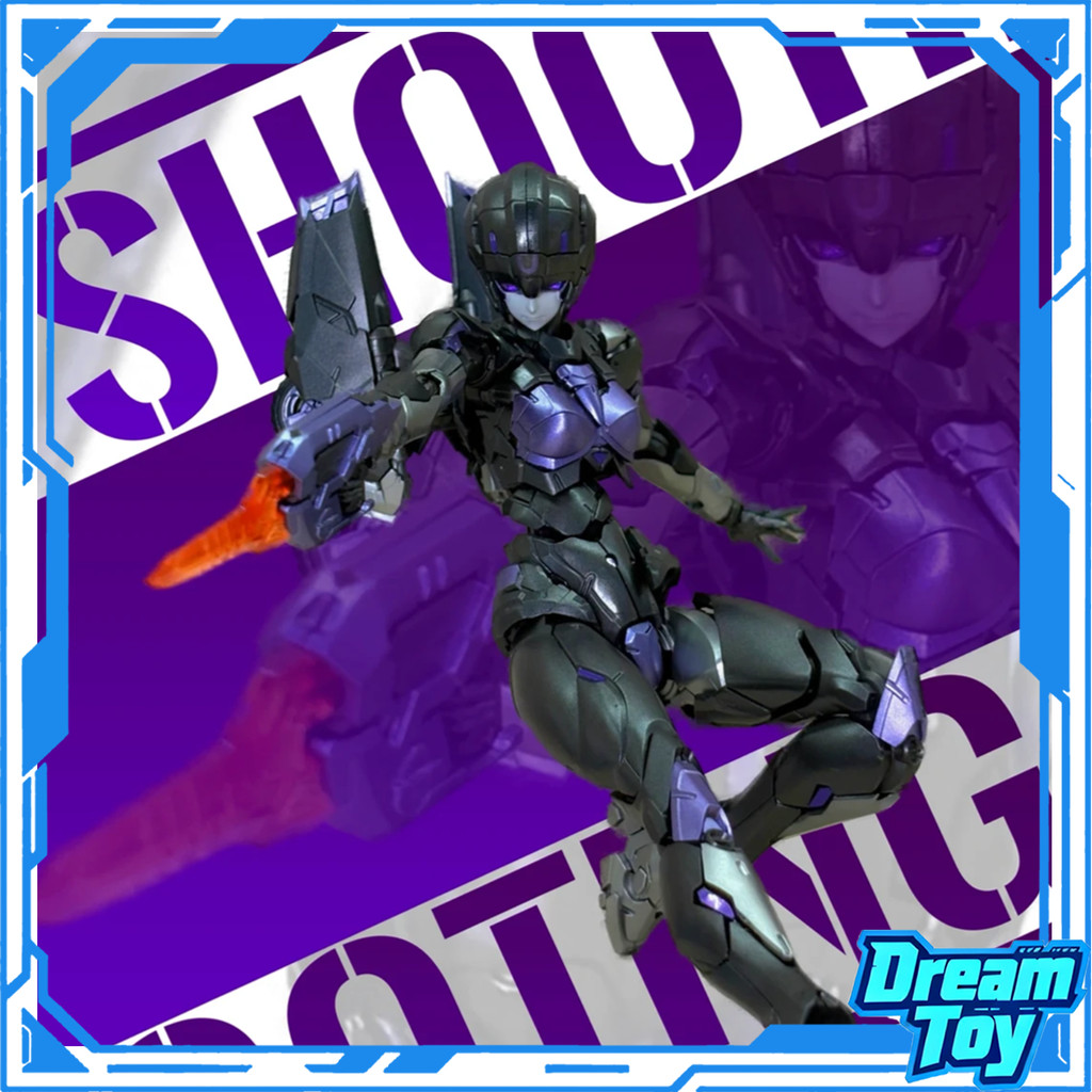 MD002 Arcee Transformers Mecha Girl Model Kit - ชุดประกอบรูปการกระทําแบบประกบขาวดําพร้อมอุปกรณ์เสริม