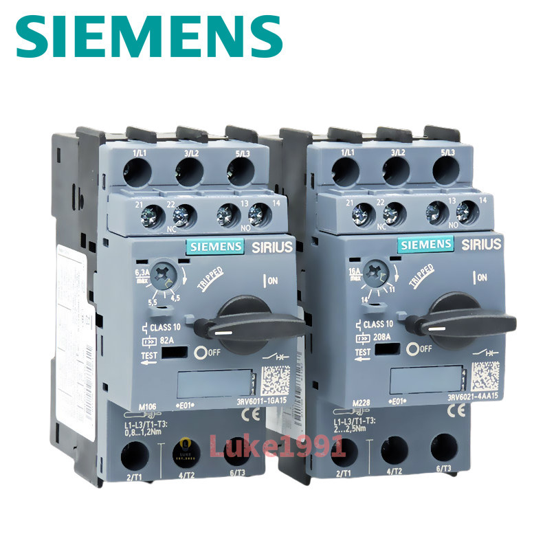 SIEMENS มอเตอร์ Circuit Breaker 3RV601-0AA15 0BA15 0CA15 0DA15 0EA15 0FA15 0HA15 1CA15 4AA15