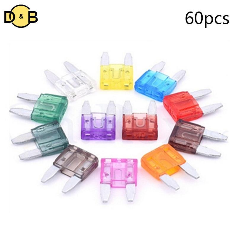[DB] 60 ชิ้น Mini de Fuses Auto Car Tru Assortment Fuse Kit 5A 10A 15A 20A 25/30A TH