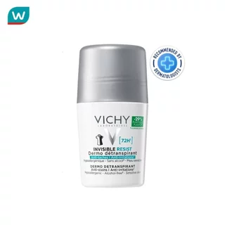 Vichy วิชี่ อินวิซิเบิล รีซิส เดอร์โม ดีแทรนส์ไพแรนท์ โรลออน 50 มล. (เหมาะกับคนออกกำลังกาย)