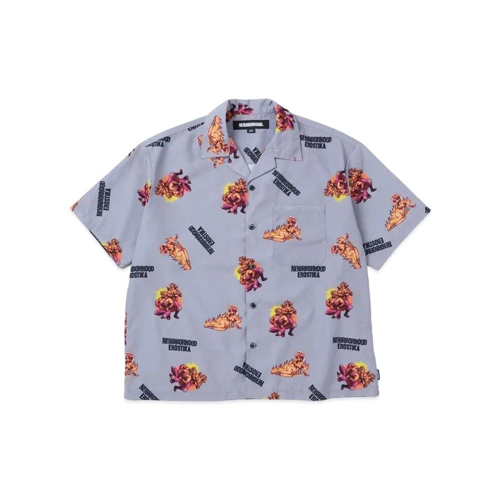 NEIGHBORHOOD x EROSTIKA . Hawaiian Shirt SS Gray Unused