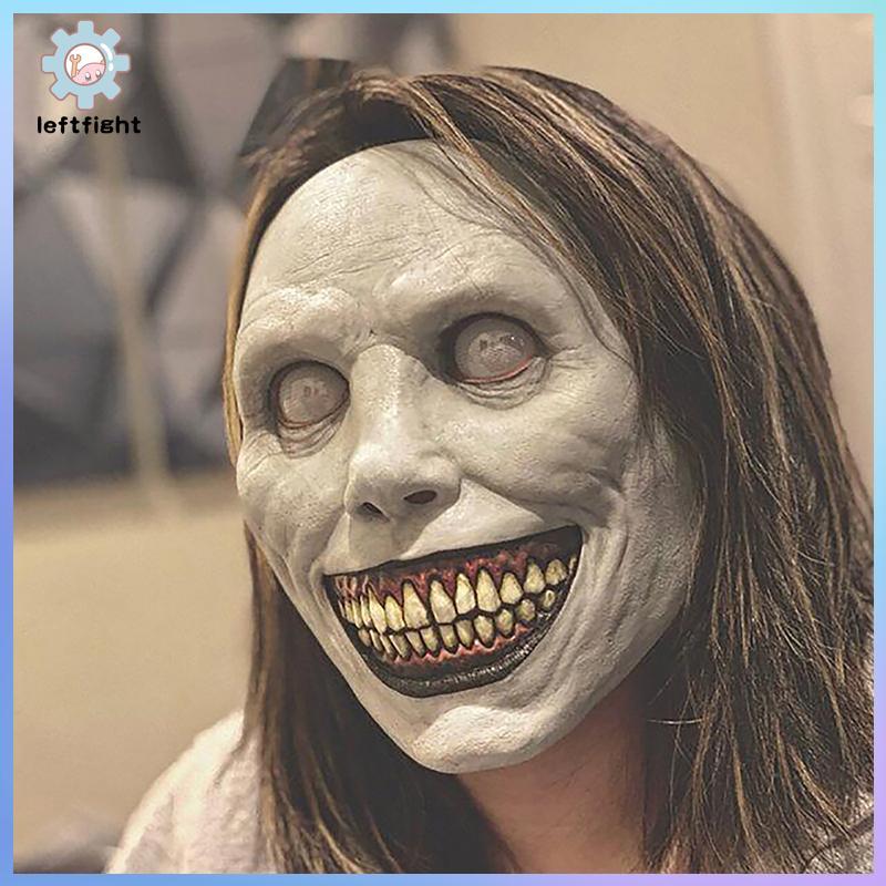 ซ้ายสยองขวัญ Exorcist ยิ้ม Face Demon หน้ากากคอสเพลย์ Evil Creepy Ghost Skull หน้ากากพลาสติกฮาโลวีน 