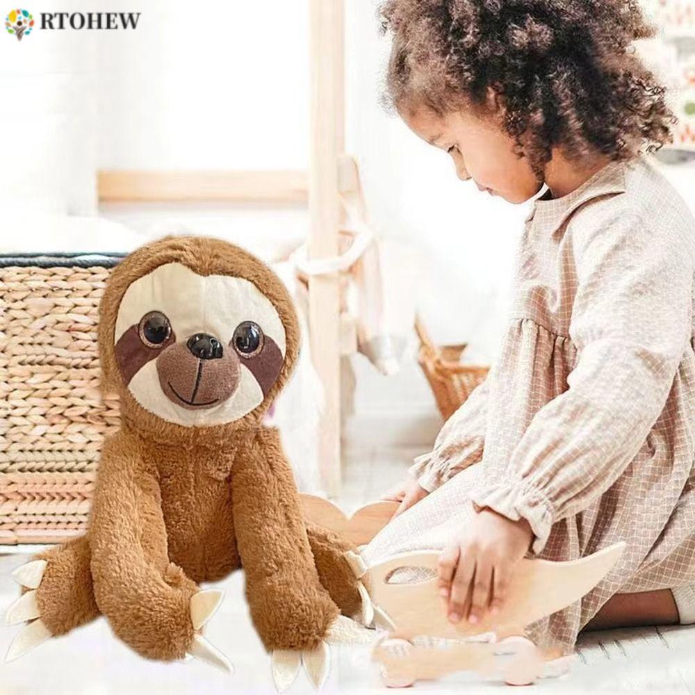 RTOHEW ตุ๊กตา Sloth, ตุ๊กตาสัตว์ Big Eyes Sloth Plush ของเล่น,สําหรับสีน้ําตาลสีเทา Soft Comfort 25 