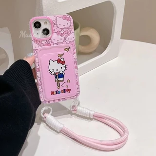 🍰MUDA🍰การ์ตูนน่ารักแฟชั่นหวานสวัสดีคิตตี้นุ่ม เคส iPhone 16 13 15 11 14 12 ProMax 16Plus XR X XSMax 7 8 14 15Plus SE2020