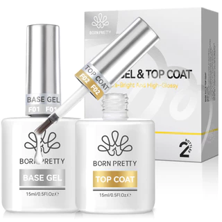 【Local】Born Pretty Gel Nail Polish Super Top Coat Base Gel Set ชุดเพ้นท์เล็บติดทนนาน 15ml