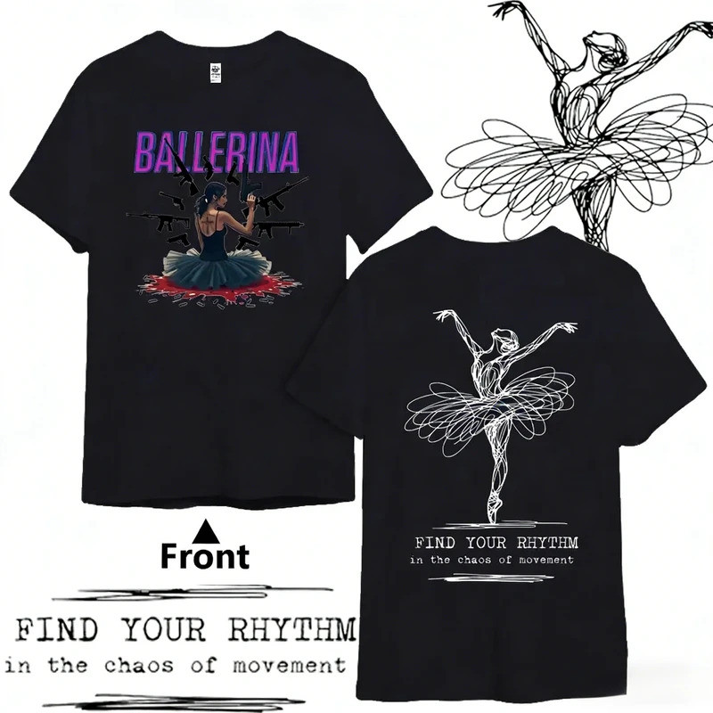 เสื้อยืด The World of John Wick Ballerina แฟชั่นล่าสุดสำหรับผู้ที่ชื่นชอบภาพยนตร์แอคชั่น เสื้อยืดคอก
