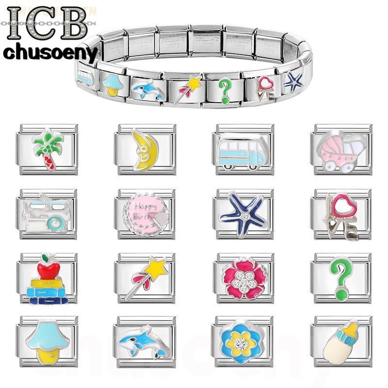 3D ดอกไม้หัวใจอิตาเลี่ยน Charm สร้อยข้อมือ Fit 9 มม. สแตนเลส DIY เครื่องประดับ อุปกรณ์เสริม Retro บุคลิกภาพโมดูล ราคา ถูกที่สุด ดีลบีเคเค