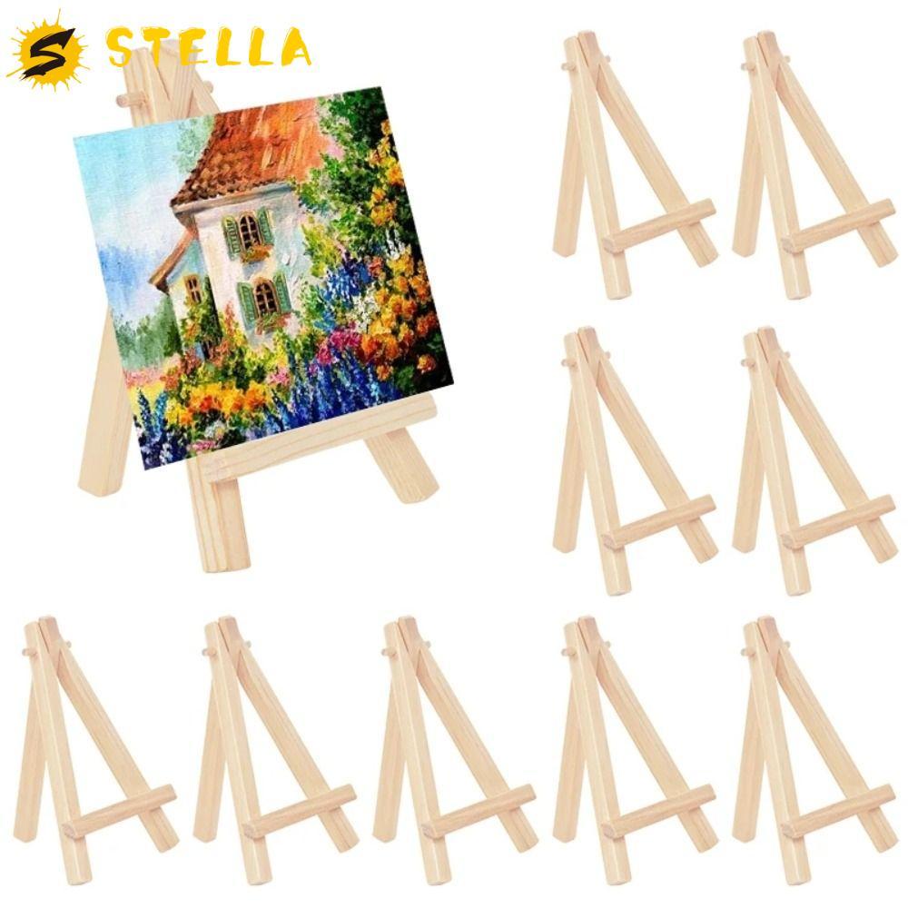 STELLA Triangle Display Stand, Painting & Sketch Portable Wood Mini Stand, Holder Small Folding Desk