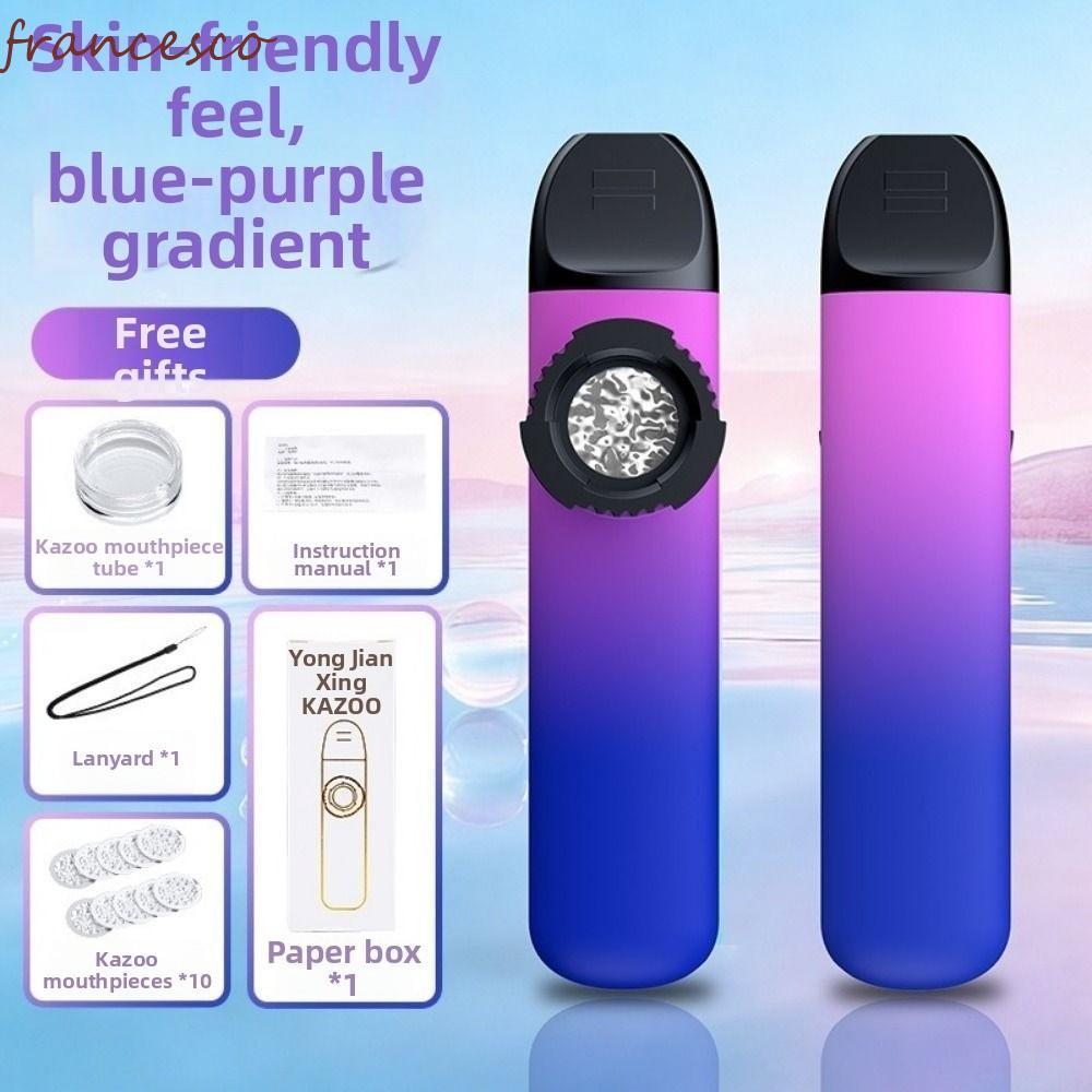 FRANCESCO รับรอง Kazoo, เสียงที่ยอดเยี่ยมง่ายต่อการเรียนรู้ขลุ่ย Kazoo, สีไล่ระดับสีแบบพกพาพร้อมเชือกเส้นเล็ก 5 ชิ้นเมมเบรนปากขลุ่ยประสิทธิภาพระดับมืออาชีพ