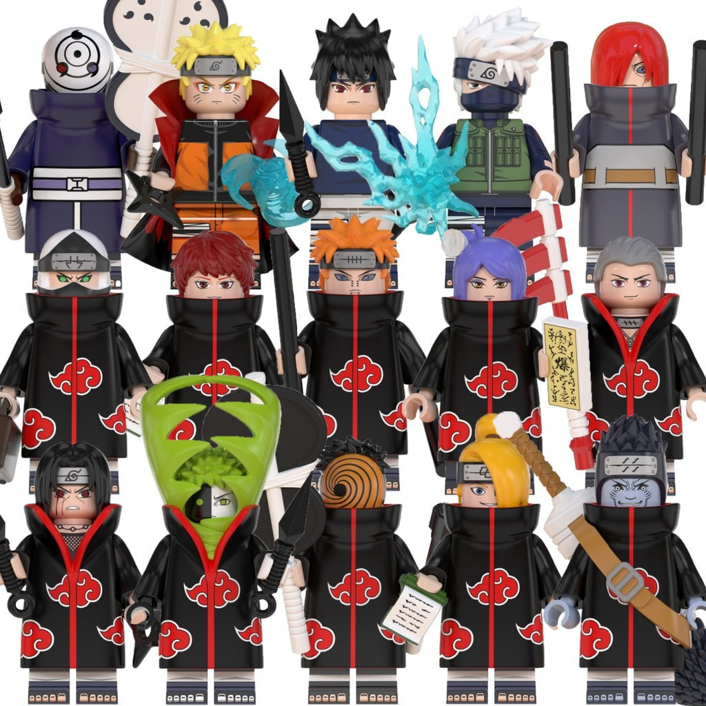 Anime Naruto Action Figure Uzumaki Naruto Pein Uchiha Sasuke Uchiha Obito Hidan Kakuzu Hatake Kakashi ของเล่นคอลเลกชันบล็อกอาคารสําหรับเด็ก