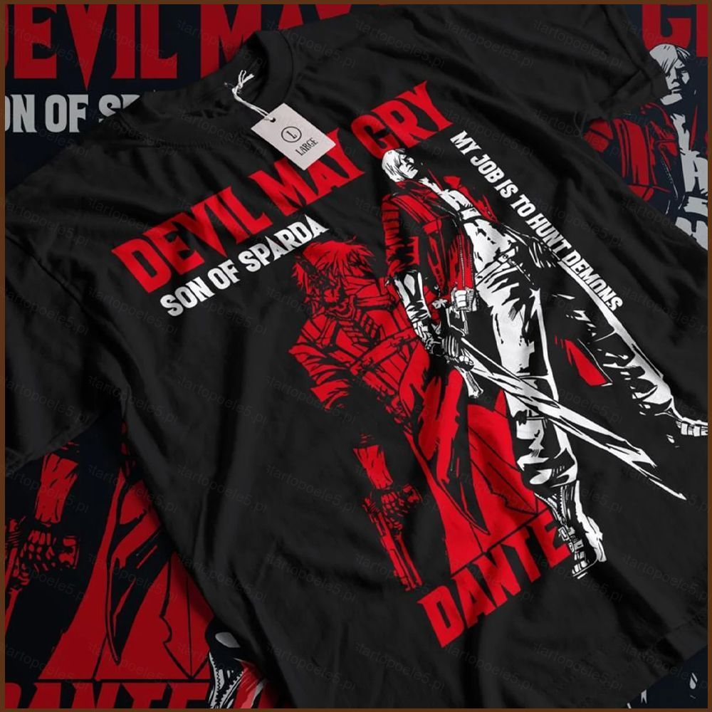 เสื้อยืดอะนิเมะ Devil May Cry แขนสั้น สไตล์ฤดูร้อน