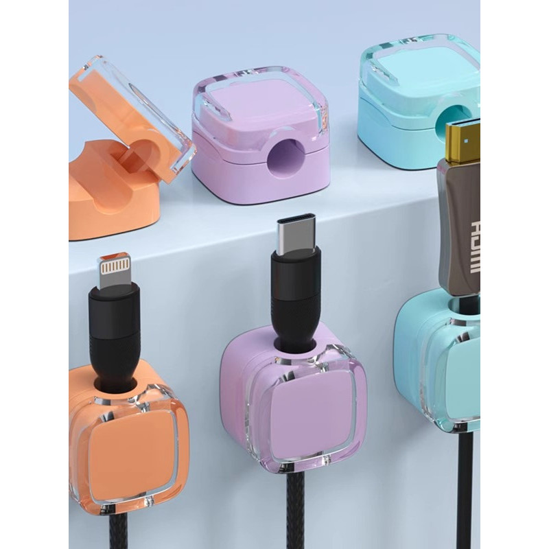 usb hub 3.0 usb hub สายยาว Magnetic Cable Organizer Data Cable Holder Buckle Desktop Mobile Phone Ch