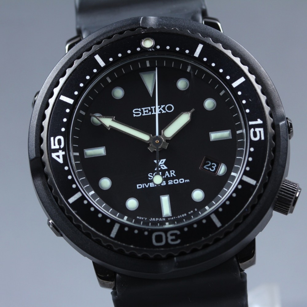 SEIKO Prospex STBR011/V147-0BZ0 Black 200m Solar Quartz 43mm Men's Watch