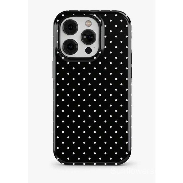 เคสโทรศัพท์ เหมาะสําหรับ iPhone พื้นหลังสีดํา Polka Dot iPhone17Pro เคสฟิล์ม iPhone16e/15/13proamx/1