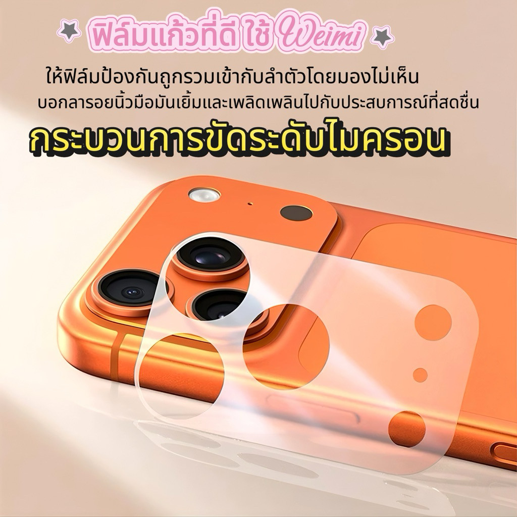 ฟิล์มกันรอย ฐานกล้อง For iPhone 17 17promax 17pro 17air 16 15 Pro max ใส / ด้าน Cemera Lens กล้องหลัง ฟิล์ม เลนส์กล้อง