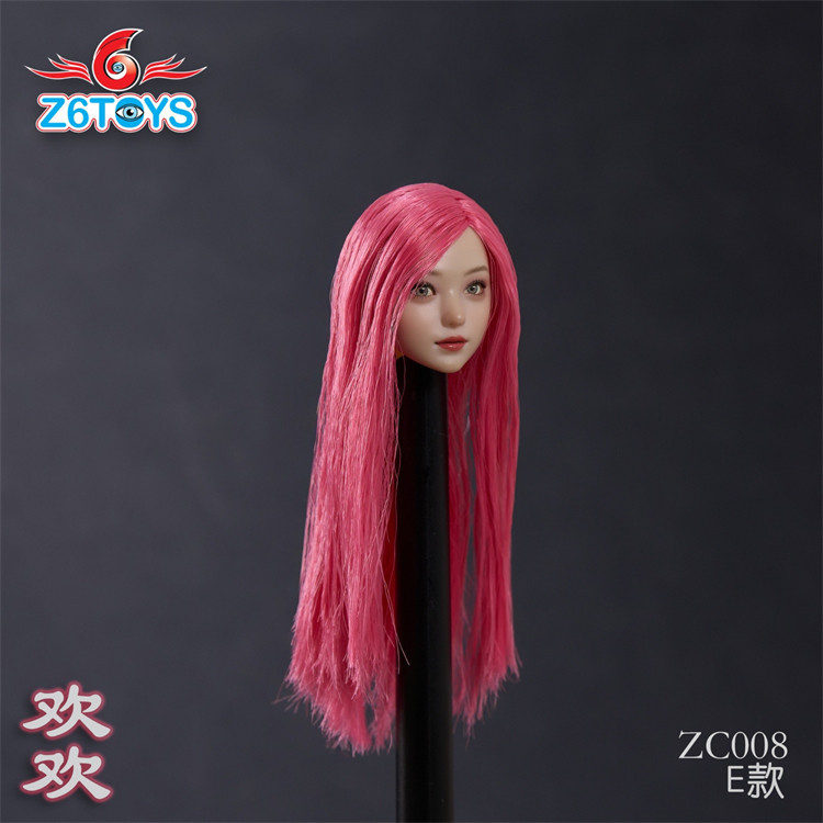 Z6TOYS ZC008 1/6 Movable Eye Beauty Head ประติมากรรม Huanhuan เหมาะสําหรับตุ๊กตาทหาร Rubberized Body