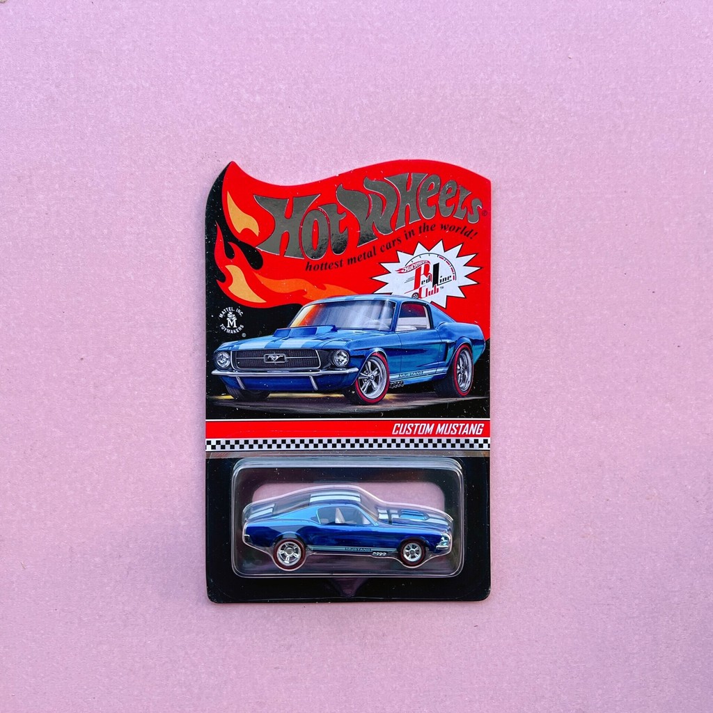 [คลังสินค้าพร้อม] Hot Wheels RLC custom Mustang Ford mustang Muscle Car Electroplating Blue Open Cov