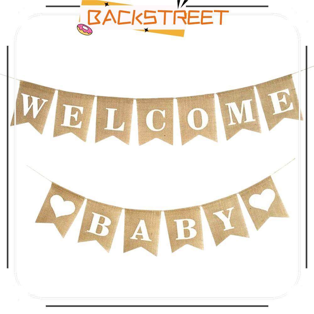 BACKSTAGE ของตกแต่งอาบน้ําเด็กน่ารักหรูหรา Baby Shower ป้ายประกาศเด็กสําหรับฉากหลัง Pre-Strung Welco