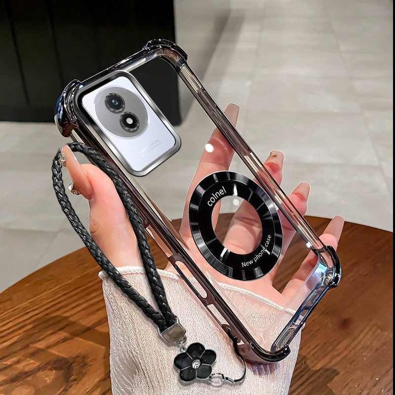 BCXA เคสโทรศัพท์ Vivo Y02 Y02A y02T สี่มุมถุงลมนิรภัยเคสโทรศัพท์กันกระแทกแม่เหล็กชาร์จไร้สายเหมาะสํา