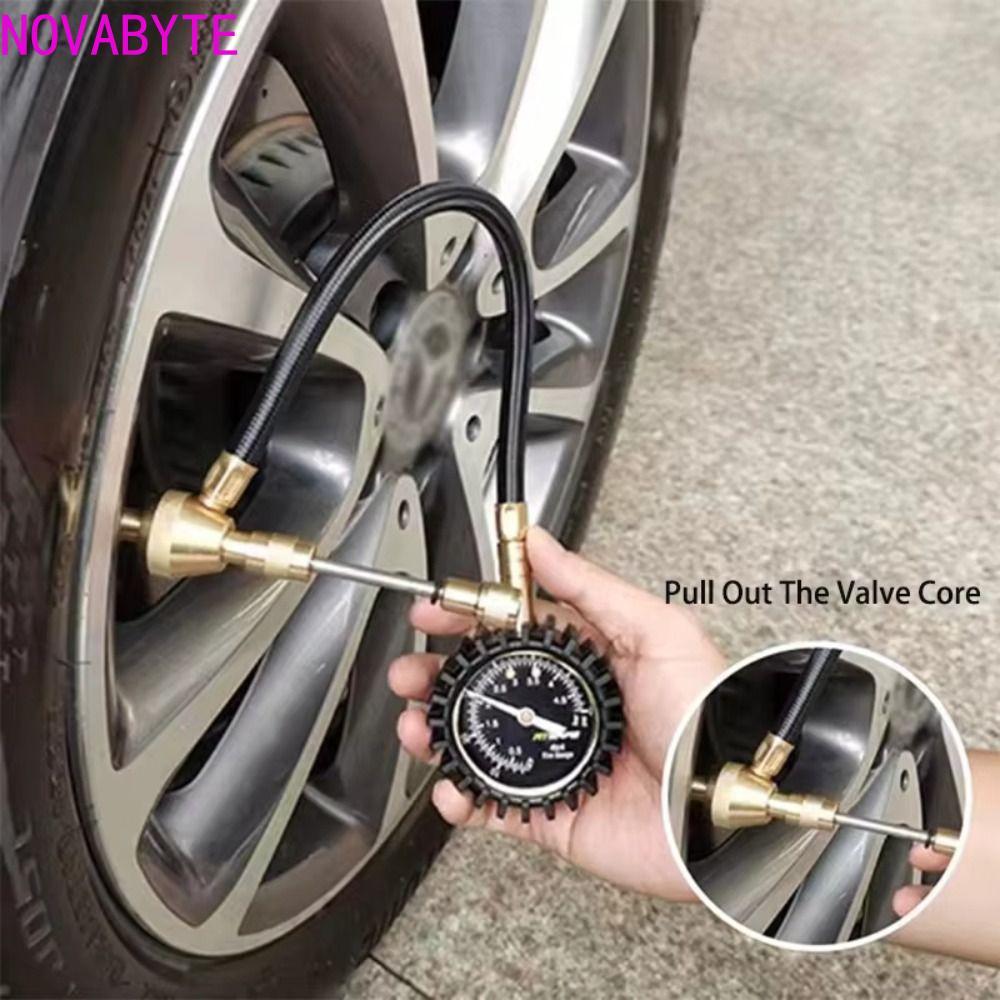 NOVABYTE เครื่องวัดความดันลมยาง, 75Psi Range อัตโนมัติ Deflation Mechanical ยาง, โลหะ Manometer จอแส