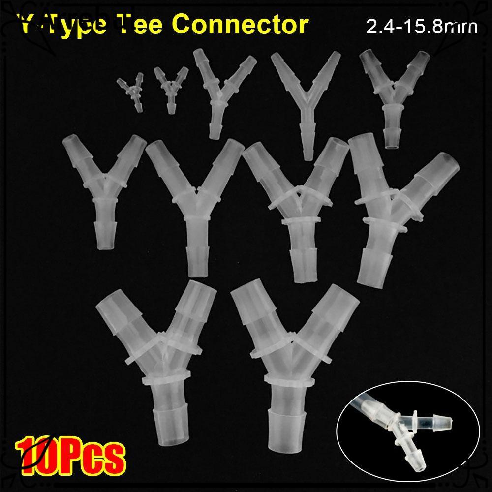 AREBUL 10 ชิ้น Y-Type Tee Connector, พลาสติก 2.4-2.8 มิลลิเมตร 3 ทาง Connector, ทนทาน Soft PP PE ท่อ