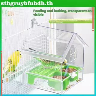 เซนต์ แขวนนกแก้วป้อนป้องกันการกระจัดกระจายนกชามให้อาหารมัลติฟังก์ชั่อาบน้ํานก นกแก้ว อ่างอาบน้ํากรงนกอุปกรณ์ ไทย