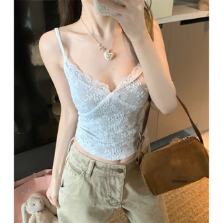 Elves พร้อมส่ง💟เสื้อแขนสั้น+สายเดี่ยว ลายดอกไม้ ผ้าหนานุ่ม ใส่สบายๆ แมตได้ทุกลุค เสื้อผ้าแฟชั่นผู้หญิง"FY10191+FY5238"