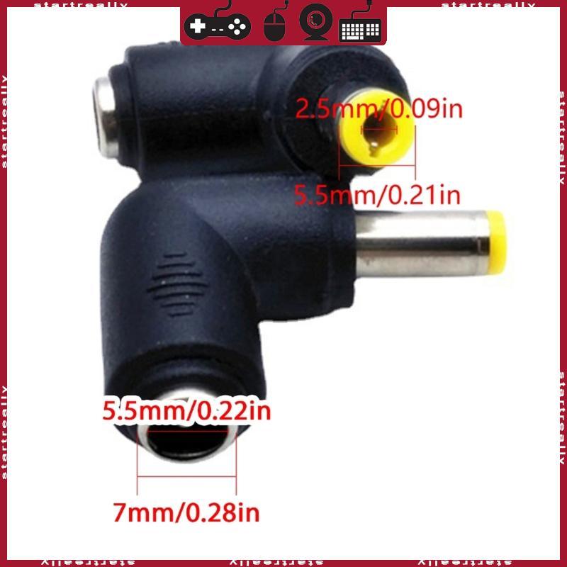 ST แล็ปท็อปอะแดปเตอร์จ่ายไฟเคล็ดลับแบบพกพา DC5521 ถึง DC5525 90 องศา Connector