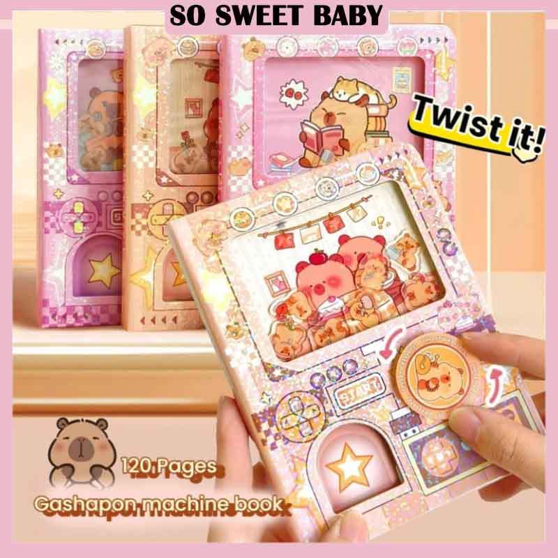 120 หน้า Capybara Little Pony Gachapon Notebook เด็กนักเรียนกลไกหนังสือ Notepad Shake Notebook