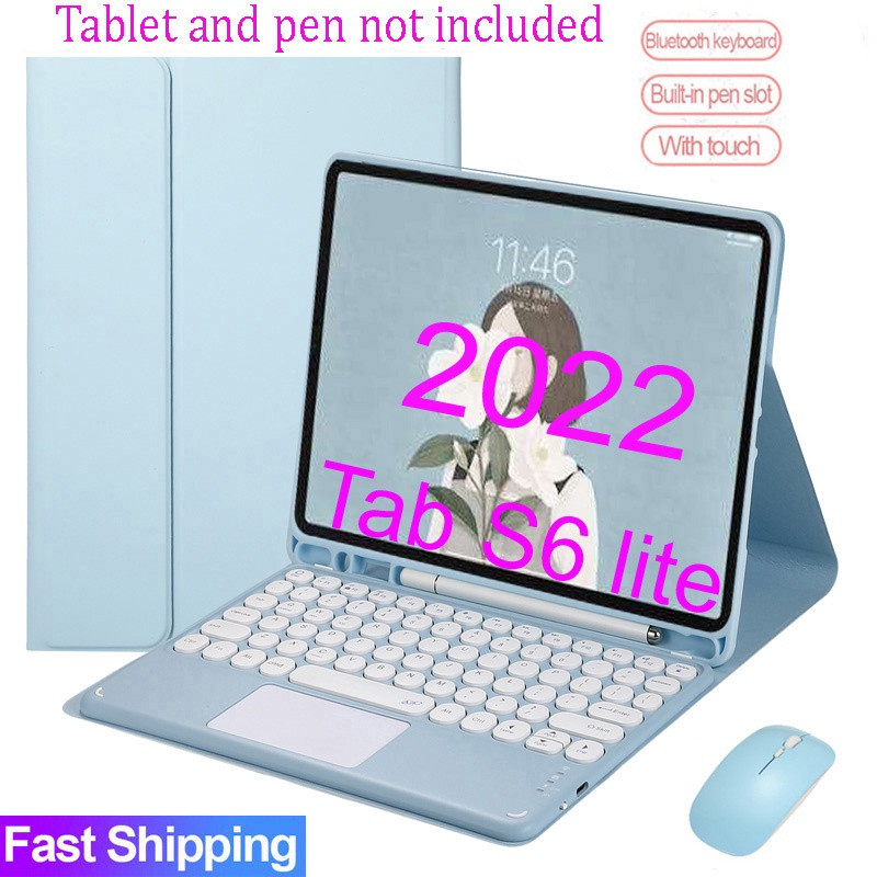 Galaxy Tab S6 Lite คีย์บอร์ดพร้อมแทร็กแพดสําหรับ Samsung Galaxy Tab S6 Lite 10.4 2022 SM-P613 SM-P61