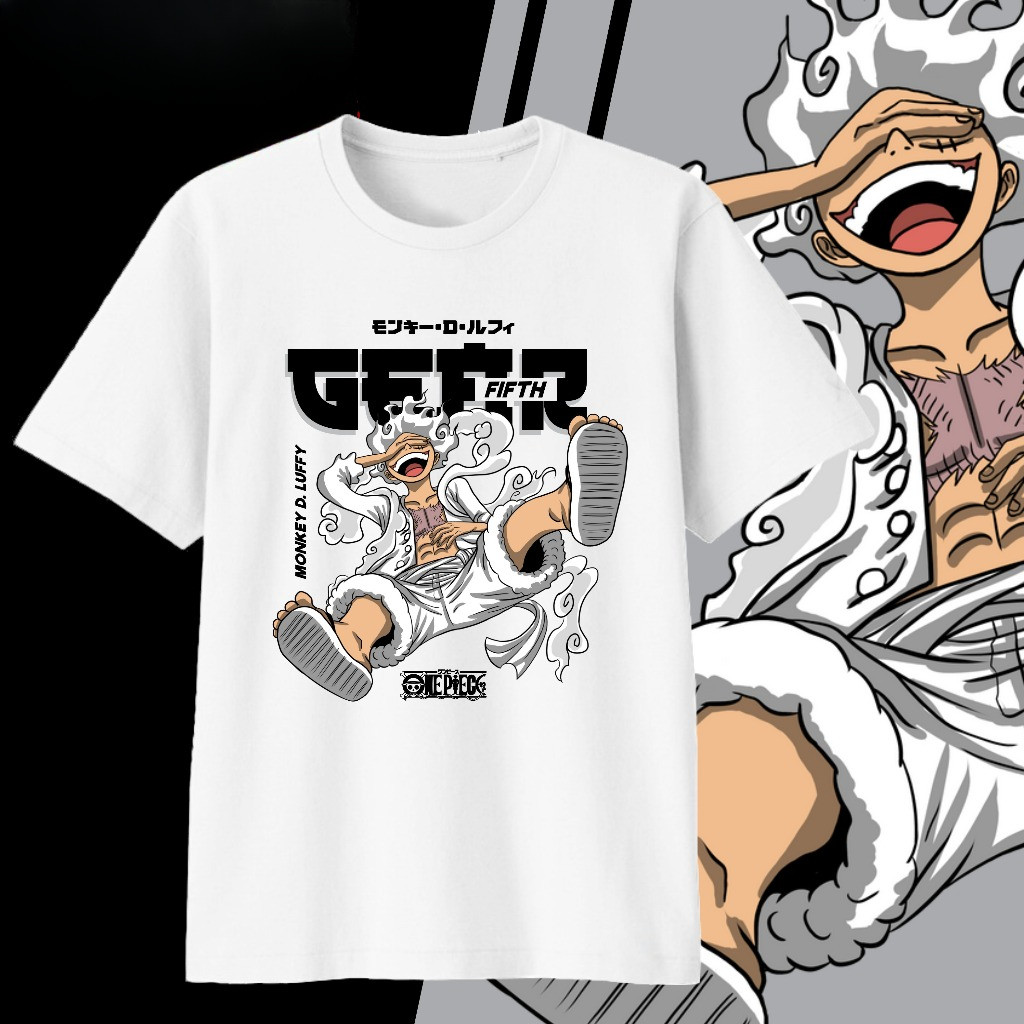 ฮิรุมะ เก็บ | เสื้อยืดวันพีช | ลิงดี. LUFFY LUFFY LUFFY LUFFY | เกียร์ 5 ฟิฟธ