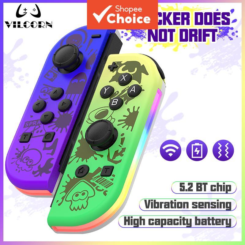 จอยแพดเกมสําหรับคอนโทรลเลอร์นินเทนโด สวิตช์/โอลีด/ไลท์ จอยคอน 6 แกนไจโรไร้สาย พร้อมฟังก์ชั่นปลุกจอยคอน