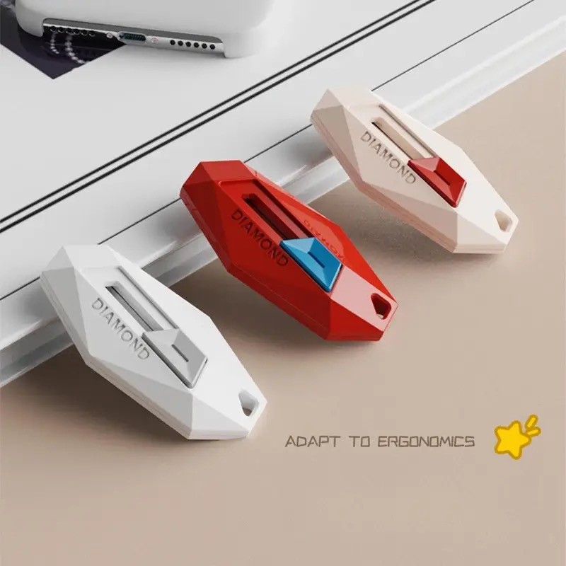 Diamond Design Unbox Knife Safety Round Head Cutter Magnetic Carton Box Cutter for Opening Package L