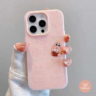 การ์ตูนสปองบ็อบกับแพทริก ใหม่ 2 ใน 1 ปกนุ่ม OPPO Reno 8T 15F 15 15F 5 11 10 12 13F 12F 5z 6 6z 13 14 14F 13F