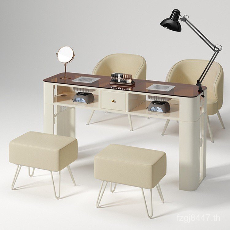 W & Table Single Set Nail Glass Double Beauty Black Trio Nail Shop Beauty Table Nail Simple Table Ch