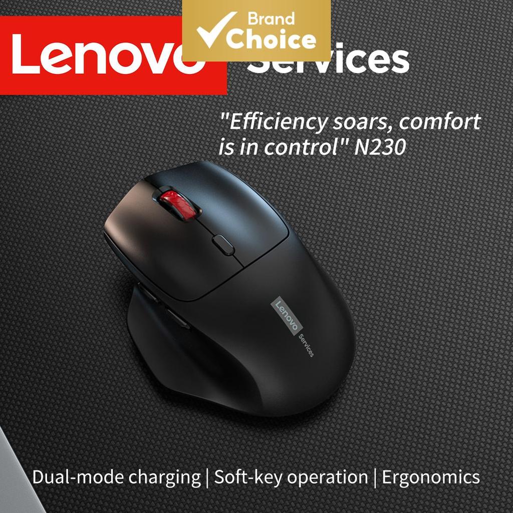 เมาส์ไร้สายตามหลักสรีรศาสตร์แบบชาร์จซ้ําได้ของ Lenovo รองรับโหมดคู่ 2.4G/Bluetooth อายุการใช้งานแบตเตอรี่ยาวนานพร้อมด้ามจับสบาย เหมาะสําหรับการใช้งานในออฟฟิศ บ้าน หรือเล่นเกม