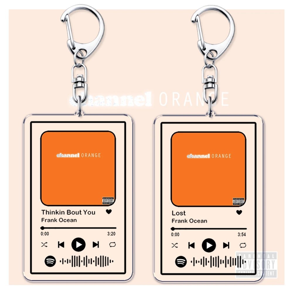 Frank Ocean Album Channel Orange Spotify Code Mica พวงกุญแจอะคริลิคสําหรับตกแต่งกระเป๋านักเรียน พัดล