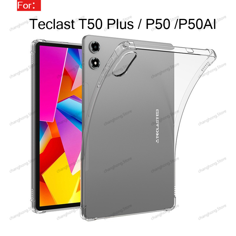 เคสสําหรับ TECLAST P50AI P50 AI / P50 2025 / T50 Plus 2025 ฝาหลัง TPU ใสพร้อมถุงลมนิรภัยกันกระแทก 4 