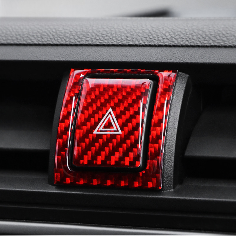 LeFashion สําหรับ Subaru BRZ/Toyota GR86 2021- คาร์บอนไฟเบอร์รถฉุกเฉินปุ่มสติกเกอร์ Trim ตกแต่ง Auto