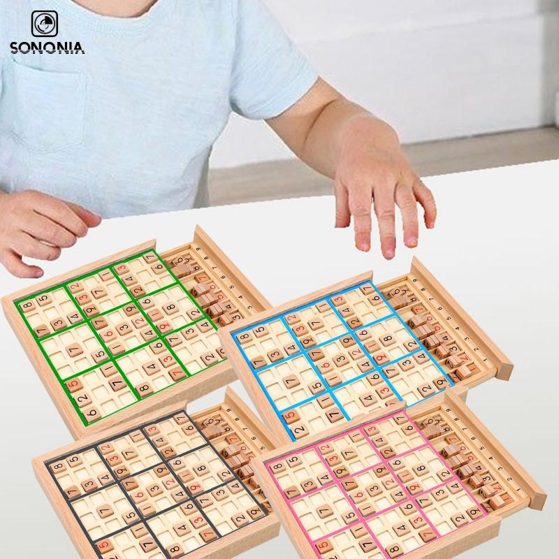 [SONONIA] Wooden Sudoku Board Family Game ชุดของเล่นเพื่อการศึกษาสําหรับเด็กของขวัญคริสต์มาส