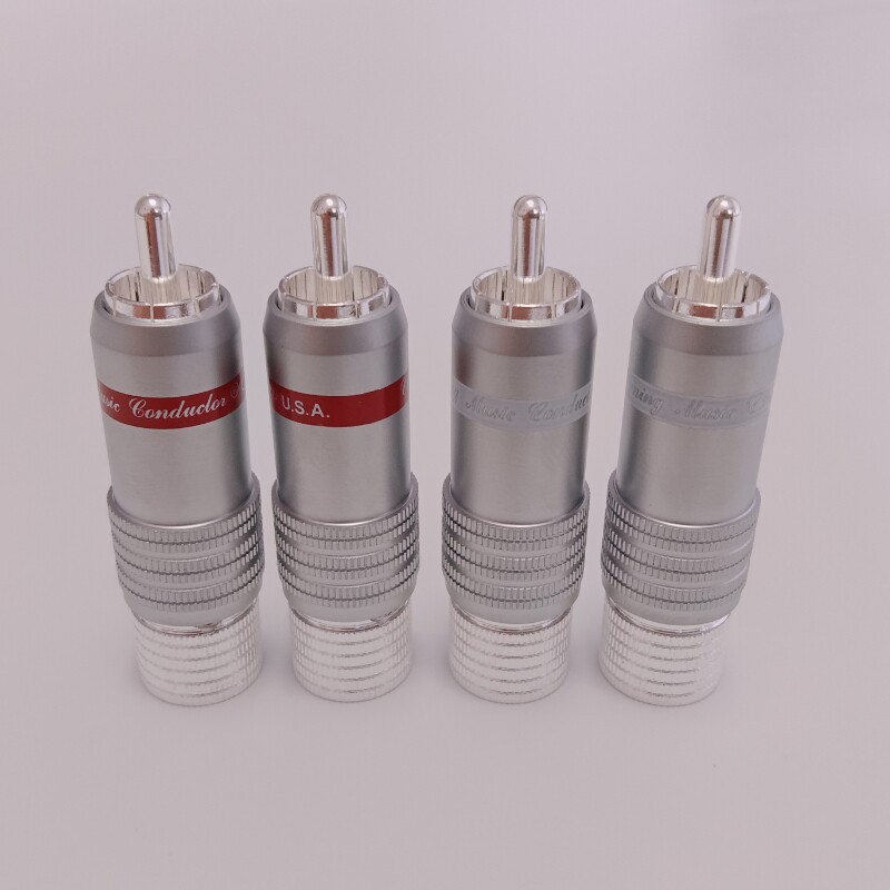 American CMC Silver-Plated HIFI Fever Audio Lotus Plug ปลั๊กสายสัญญาณ RCA สายสัญญาณเสียง Terminal