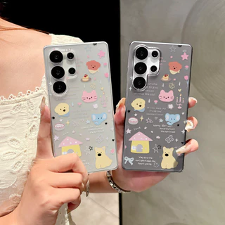 ลูกสุนัขน่ารัก เคสโทรศัพท์ For Samsung A27 A37 A57 S26 UItra A07 A17 A16 A06 A15 A35 A36 A55 A56 โปร่งใสแบบฝ้า เคส