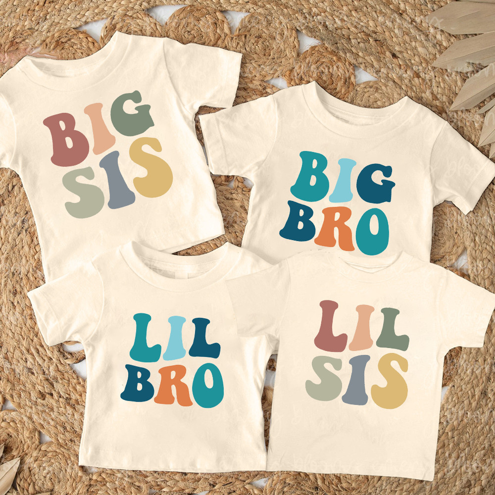 Big Brother Big Sister Little Sister Little Brother T-shirt Set Boys Girls Round Neck Short Sleeve T